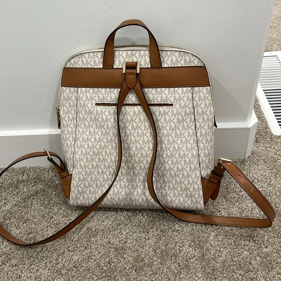Michael Kors Cream and Brown Backpack - Picture 3 of 3